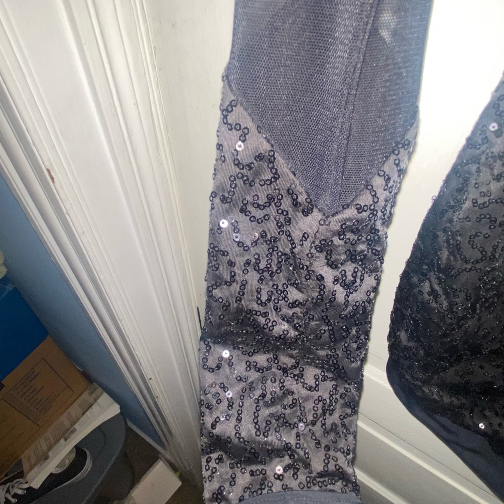 Weissman Black Sequin Dance Costume Small Adult - image 3